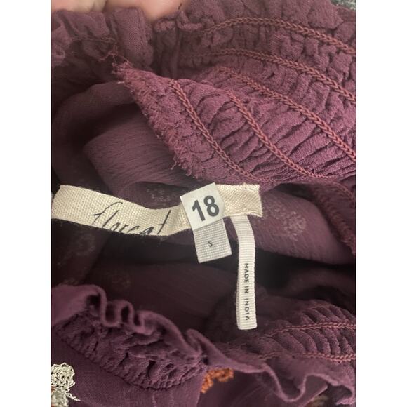 Anthropologie Floreat Blouse Top Womens Small Embroidered Daisy Flower Chiffon - Picture 4 of 6